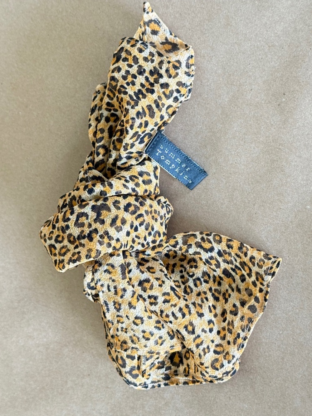 SUMMER TOMPKINS Cheetah/Leopard Silk Square Scarf 16" x 16"